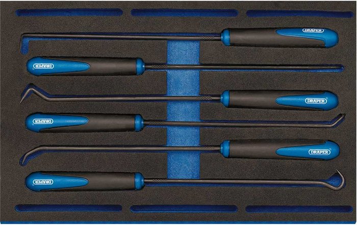 Tooled Up | Draper Draper Long Reach Hook And Pick Set In 1/4 Drawer EVA Insert Tray (6 Piece) Draper Draper Long Reach Hook And Pick Set In 1/4 Drawer EVA Insert Tray (6 Piece)