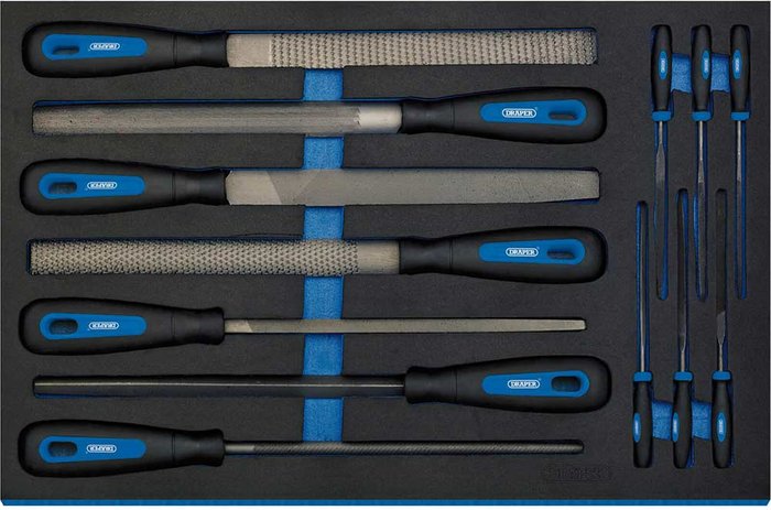 Tooled Up | Draper Draper Hand File Set In 3/4 Drawer EVA Insert Tray (13 Piece) Draper Draper Hand File Set In 3/4 Drawer EVA Insert Tray (13 Piece)