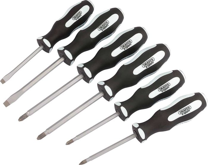 Tooled Up | Draper Draper 6 Piece Pound Thru Soft Grip Screwdriver Set Draper Draper 6 Piece Pound Thru Soft Grip Screwdriver Set