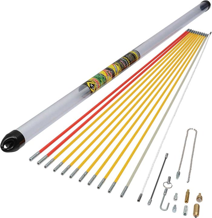 Tooled Up | CK Tools CK Mighty Rod PRO 12 Metre Cable Rod Super Set CK Tools CK Mighty Rod PRO 12 Metre Cable Rod Super Set