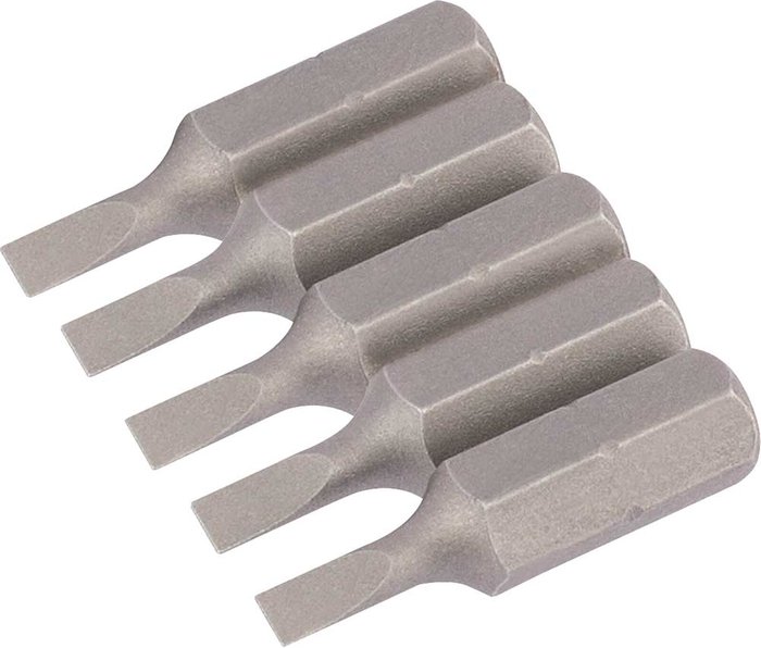 Tooled Up | Draper Draper Slotted Screwdriver Bit 3mm 25mm Pack of 5 Draper Draper Slotted Screwdriver Bit 3mm 25mm Pack of 5
