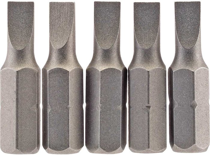 Tooled Up | Draper Draper Slotted Screwdriver Bit 4.5mm 25mm Pack of 5 Draper Draper Slotted Screwdriver Bit 4.5mm 25mm Pack of 5