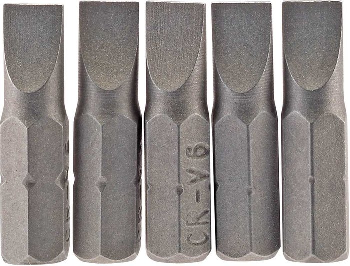 Tooled Up | Draper Draper Slotted Screwdriver Bit 6mm 25mm Pack of 5 Draper Draper Slotted Screwdriver Bit 6mm 25mm Pack of 5