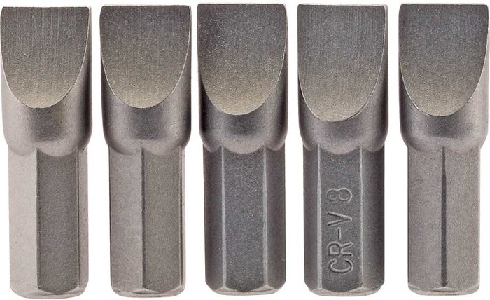 Tooled Up | Draper Draper Slotted Screwdriver Bit 8mm 25mm Pack of 5 Draper Draper Slotted Screwdriver Bit 8mm 25mm Pack of 5