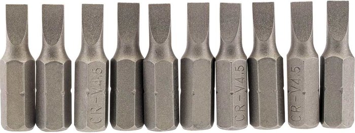 Tooled Up | Draper Draper Slotted Screwdriver Bit 4.5mm 25mm Pack of 10 Draper Draper Slotted Screwdriver Bit 4.5mm 25mm Pack of 10