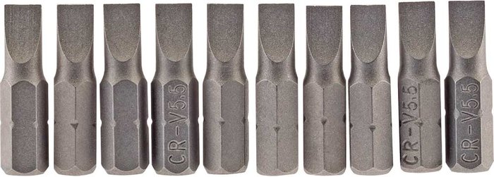 Tooled Up | Draper Draper Slotted Screwdriver Bit 5.5mm 25mm Pack of 10 Draper Draper Slotted Screwdriver Bit 5.5mm 25mm Pack of 10