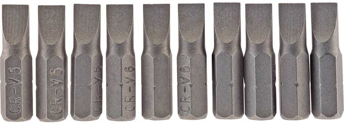 Tooled Up | Draper Draper Slotted Screwdriver Bit 6mm 25mm Pack of 10 Draper Draper Slotted Screwdriver Bit 6mm 25mm Pack of 10