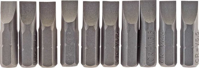 Tooled Up | Draper Draper Slotted Screwdriver Bit 6.5mm 25mm Pack of 10 Draper Draper Slotted Screwdriver Bit 6.5mm 25mm Pack of 10