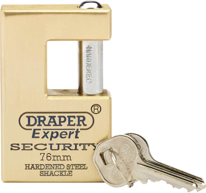 Tooled Up | Draper Draper Expert Solid Brass Padlock Closed Shackle 76mm Standard Draper Draper Expert Solid Brass Padlock Closed Shackle 76mm Standard