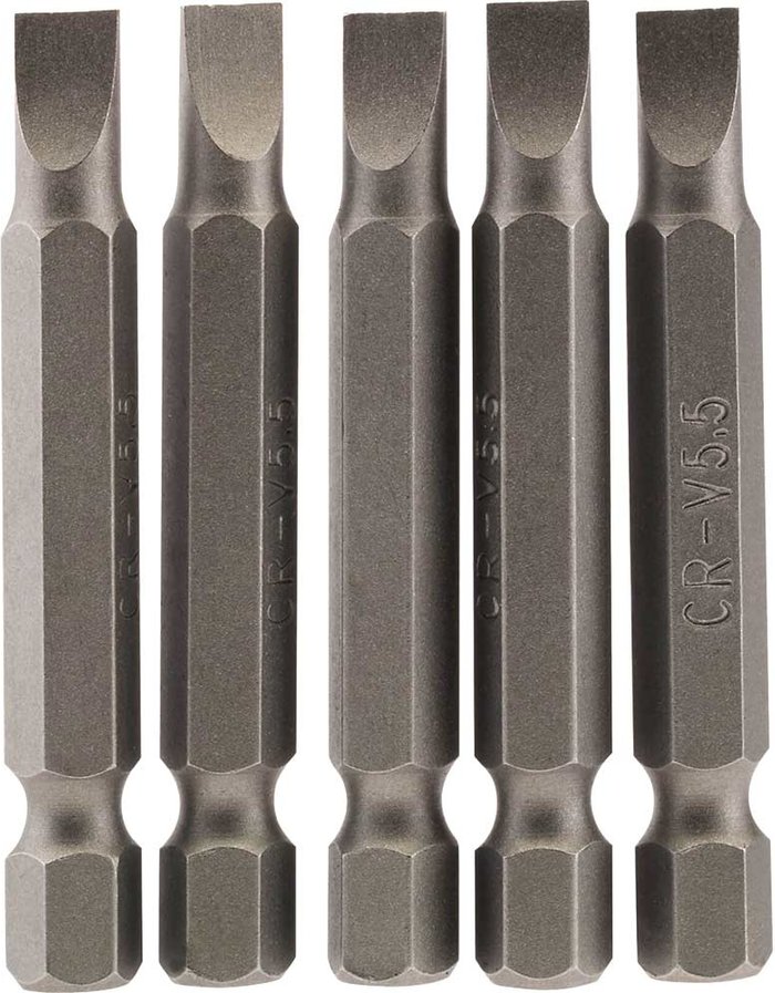 Tooled Up | Draper Draper Slotted Screwdriver Bit 5.5mm 50mm Pack of 5 Draper Draper Slotted Screwdriver Bit 5.5mm 50mm Pack of 5