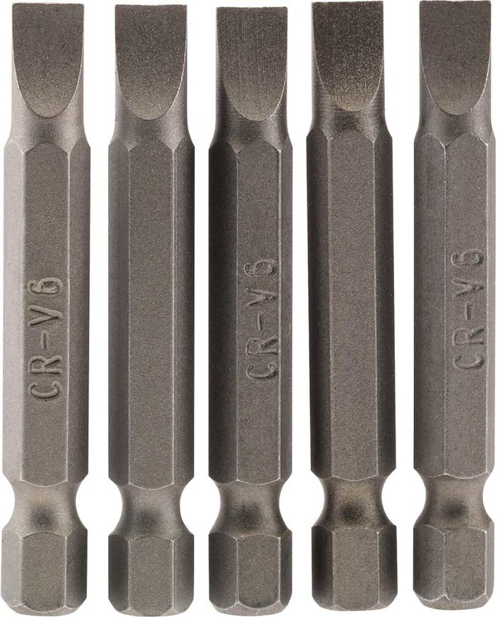 Tooled Up | Draper Draper Slotted Screwdriver Bit 6mm 50mm Pack of 5 Draper Draper Slotted Screwdriver Bit 6mm 50mm Pack of 5