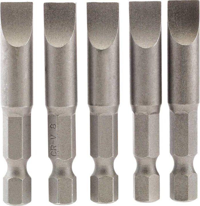 Tooled Up | Draper Draper Slotted Screwdriver Bit 8mm 50mm Pack of 5 Draper Draper Slotted Screwdriver Bit 8mm 50mm Pack of 5