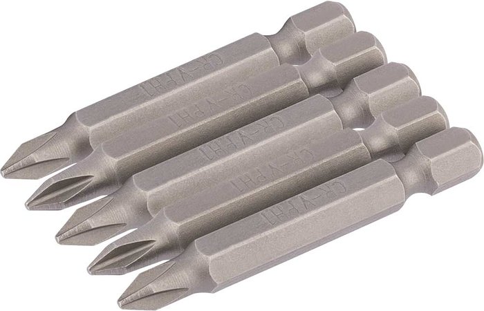 Tooled Up | Draper Draper Phillips Screwdriver Bit PH1 50mm Pack of 5 Draper Draper Phillips Screwdriver Bit PH1 50mm Pack of 5