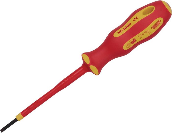 Tooled Up | Draper Draper Expert Ergo Plus VDE Insulated Parallel Slotted Screwdriver 2.5mm 75mm Draper Draper Expert Ergo Plus VDE Insulated Parallel Slotted Screwdriver 2.5mm 75mm