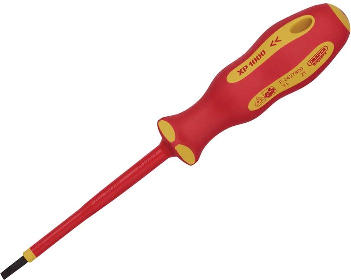 Tooled Up | Draper Draper Expert Ergo Plus VDE Insulated Parallel Slotted Screwdriver 4mm 100mm Draper Draper Expert Ergo Plus VDE Insulated Parallel Slotted Screwdriver 4mm 100mm