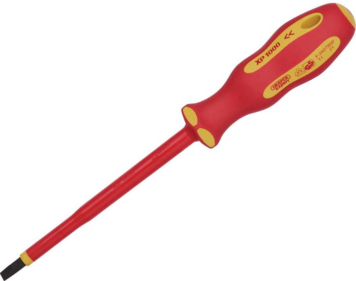 Tooled Up | Draper Draper Expert Ergo Plus VDE Insulated Parallel Slotted Screwdriver 5.5mm 125mm Draper Draper Expert Ergo Plus VDE Insulated Parallel Slotted Screwdriver 5.5mm 125mm