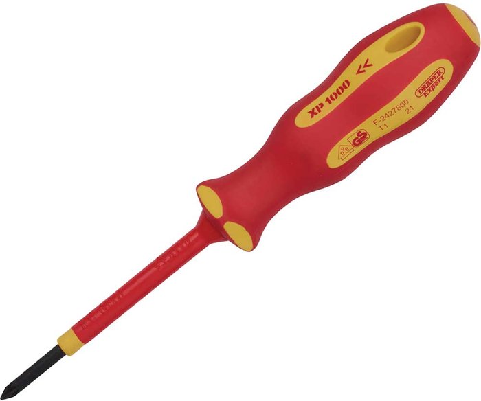 Tooled Up | DRAPER EXPERT 64476 Ergo Plus® VDE No.0 x 60mm PZ Slot Screwdriver - Draper DRAPER EXPERT 64476 Ergo Plus® VDE No.0 x 60mm PZ Slot Screwdriver - Draper