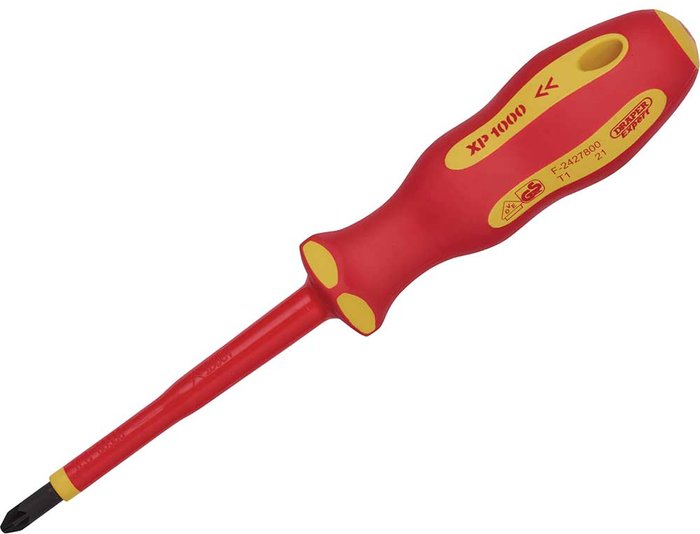 Tooled Up | Draper Draper Expert Ergo Plus VDE Insulated Pozi Screwdriver PZ2 100mm Draper Draper Expert Ergo Plus VDE Insulated Pozi Screwdriver PZ2 100mm
