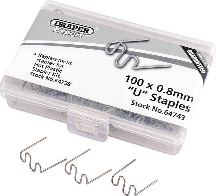 Tooled Up | Draper Draper U Staples for Hot Staplers 0.8mm Pack of 50 Draper Draper U Staples for Hot Staplers 0.8mm Pack of 50