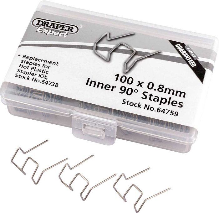 Tooled Up | Draper Draper Bent Castle Staples for Hot Staplers 0.8mm Pack of 50 Draper Draper Bent Castle Staples for Hot Staplers 0.8mm Pack of 50