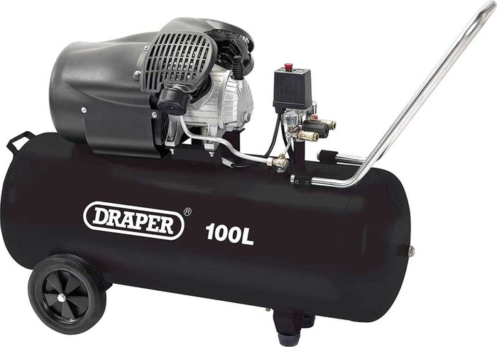 Tooled Up | Draper Draper DA100/412TV Air Compressor 100 Litre 240v Draper Draper DA100/412TV Air Compressor 100 Litre 240v