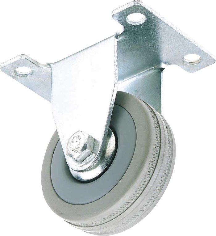 Tooled Up | Draper Draper Fixed Plate Fixing Rubber Wheeled Castor 50mm Draper Draper Fixed Plate Fixing Rubber Wheeled Castor 50mm
