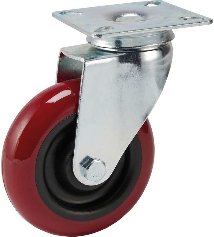 Tooled Up | Draper Draper Swivel Plate Fixing Polyurethane Wheeled Castor 100mm Draper Draper Swivel Plate Fixing Polyurethane Wheeled Castor 100mm