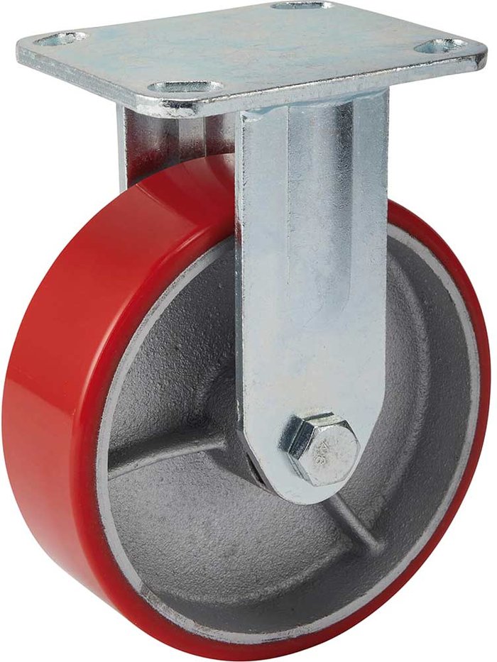 Tooled Up | Draper Draper 160mm Diameter Fixed Plate Fi x ing Heavy Duty Polyurethane Wheel - S.W.L. 400Kg Draper Draper 160mm Diameter Fixed Plate Fi x ing Heavy Duty Polyurethane Wheel - S.W.L. 400Kg