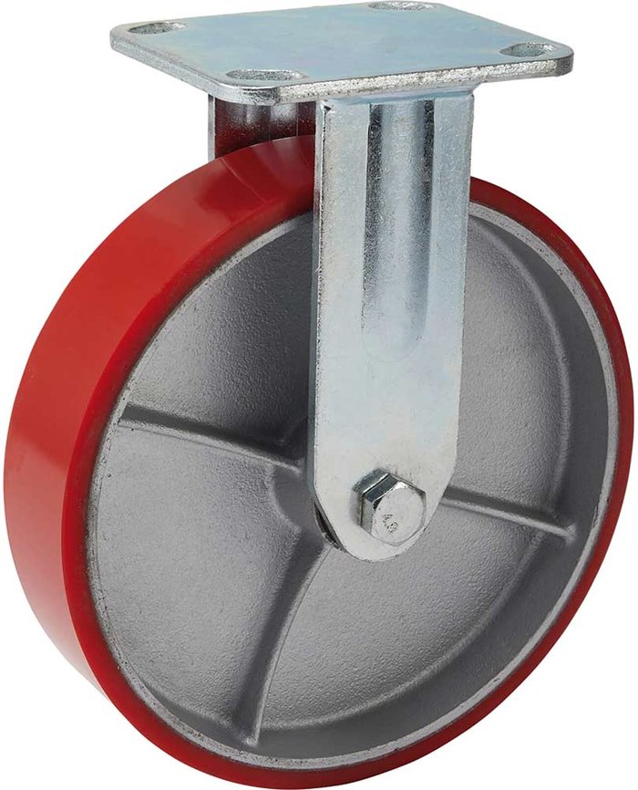 Tooled Up | Draper Draper 200mm Diameter Fixed Plate Fi x ing Heavy Duty Polyurethane Wheel - S.W.L. 500Kg Draper Draper 200mm Diameter Fixed Plate Fi x ing Heavy Duty Polyurethane Wheel - S.W.L. 500Kg