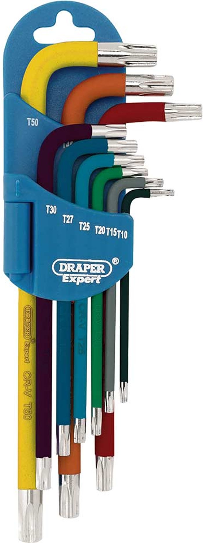 Tooled Up | Draper Draper 9 piece Metric Coloured Extra Long Torx Key Set Draper Draper 9 piece Metric Coloured Extra Long Torx Key Set
