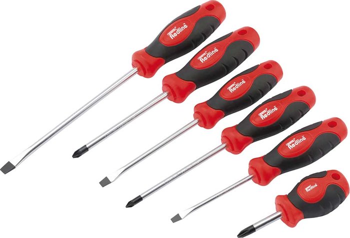 Tooled Up | Draper Draper Redline 6 Piece Soft Grip Pozi Screwdriver Set Draper Draper Redline 6 Piece Soft Grip Pozi Screwdriver Set