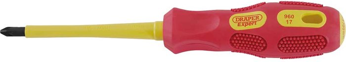 Tooled Up | Draper Draper Expert VDE Insulated Pozi Screwdriver PZ2 100mm Draper Draper Expert VDE Insulated Pozi Screwdriver PZ2 100mm