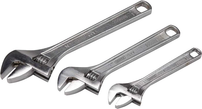 Tooled Up | Draper Draper 3 Piece Adjustable Spanner Set Draper Draper 3 Piece Adjustable Spanner Set