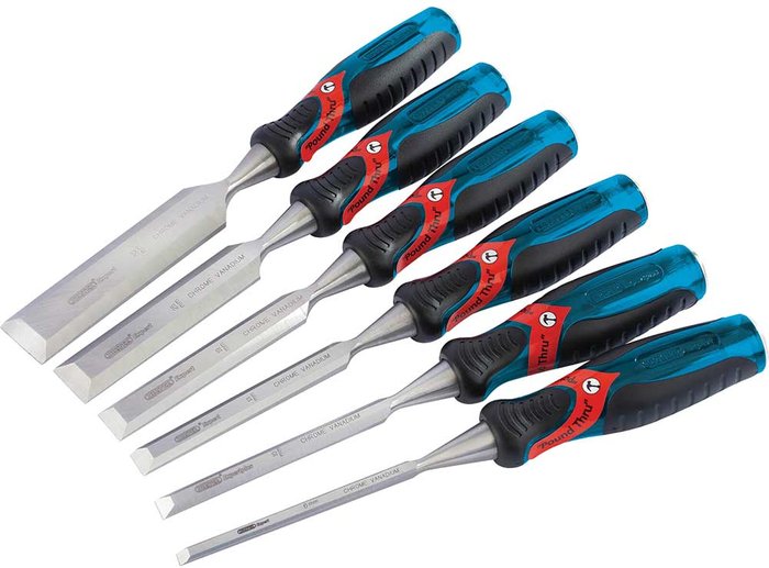 Tooled Up | Draper Draper 6 Piece Soft Grip Pound Thru Bevel Edge Wood Chisel Set Draper Draper 6 Piece Soft Grip Pound Thru Bevel Edge Wood Chisel Set