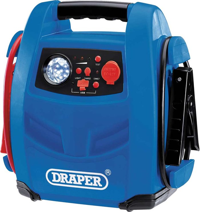 Tooled Up | Draper Draper JS800 Emergency Jump Starter, Powerbank and Air Compressor 12v Draper Draper JS800 Emergency Jump Starter, Powerbank and Air Compressor 12v