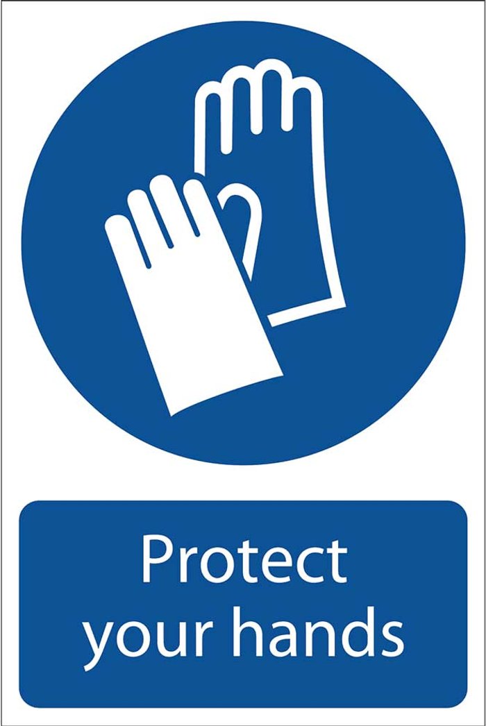 Tooled Up | Draper Draper Protect Your Hands Sign 200mm 300mm Standard Draper Draper Protect Your Hands Sign 200mm 300mm Standard