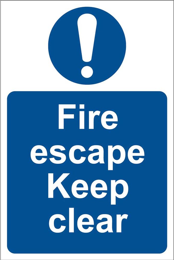 Tooled Up | Draper Draper Fire Escape Keep Clear Sign 200mm 300mm Standard Draper Draper Fire Escape Keep Clear Sign 200mm 300mm Standard
