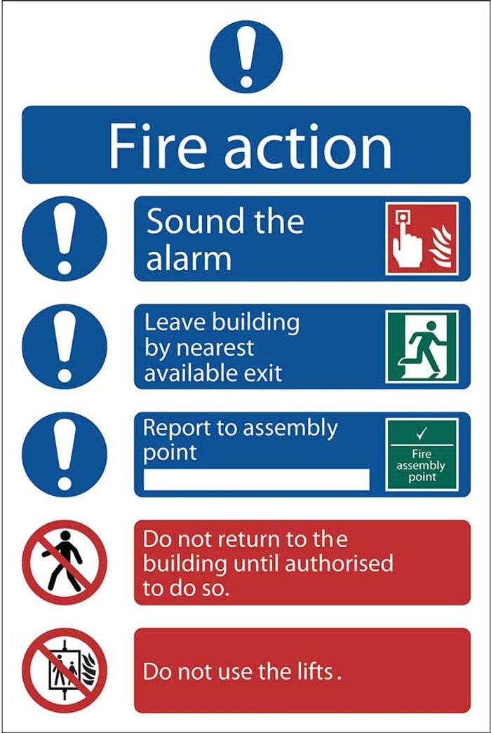 Tooled Up | Draper Draper Fire Action Procedure Sign 200mm 300mm Standard Draper Draper Fire Action Procedure Sign 200mm 300mm Standard