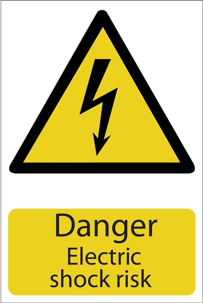 Tooled Up | Draper Draper Danger Electric Shock Risk Sign 200mm 300mm Standard Draper Draper Danger Electric Shock Risk Sign 200mm 300mm Standard
