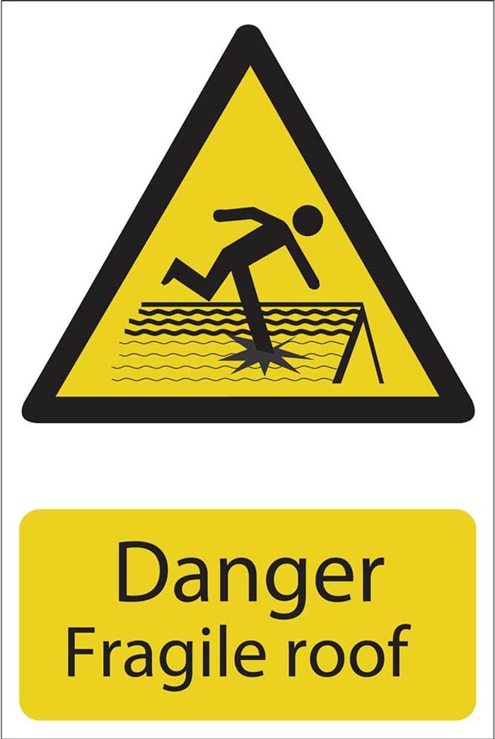 Tooled Up | Draper Draper Danger Fragile Roof Sign 200mm 300mm Standard Draper Draper Danger Fragile Roof Sign 200mm 300mm Standard
