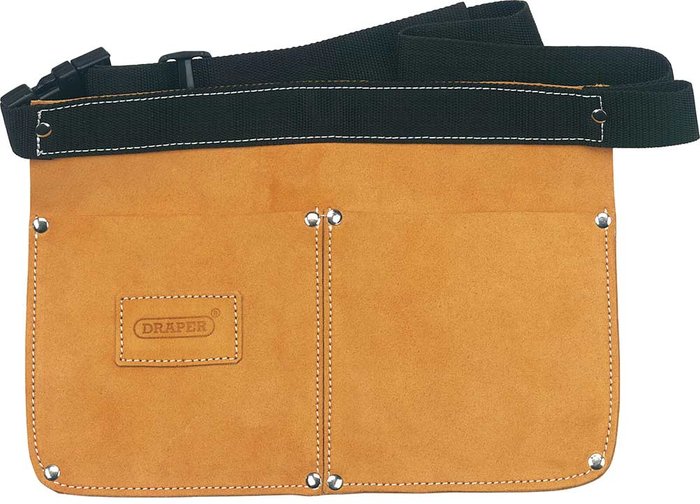 Tooled Up | Draper Draper Double Pocket Leather Nail Pouch Draper Draper Double Pocket Leather Nail Pouch