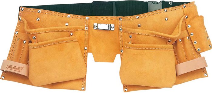 Tooled Up | Draper Draper Expert Leather Double Tool Pouch and Belt Draper Draper Expert Leather Double Tool Pouch and Belt