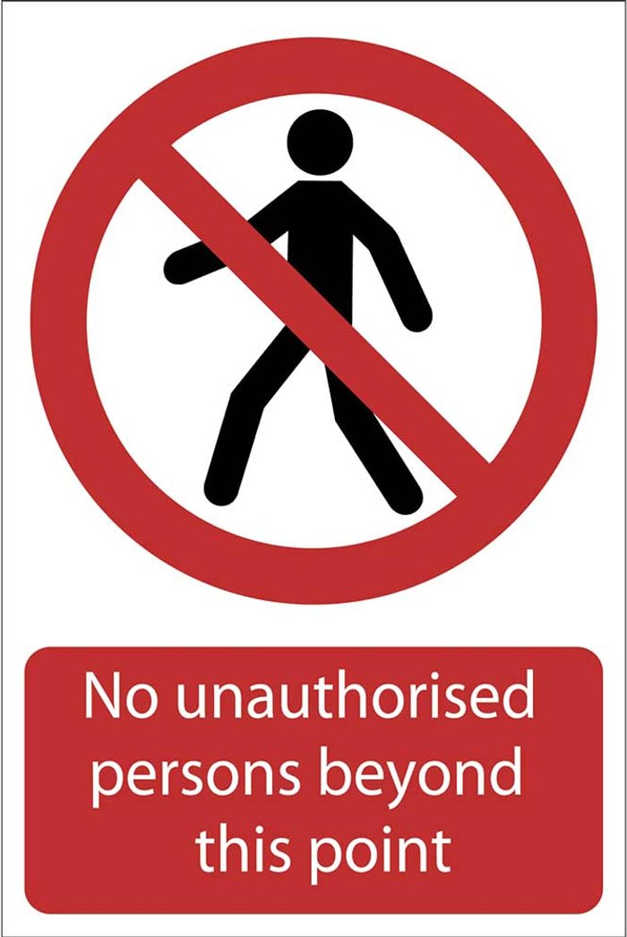 Tooled Up | Draper Draper No Unauthorised Persons Beyond This Point Sign 400mm 600mm Standard Draper Draper No Unauthorised Persons Beyond This Point Sign 400mm 600mm Standard