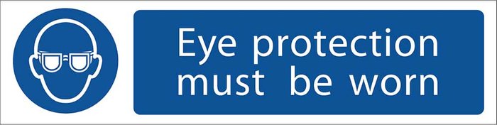 Tooled Up | Draper Draper Eye Protection Must Be Worn Sign 200mm 50mm Standard Draper Draper Eye Protection Must Be Worn Sign 200mm 50mm Standard