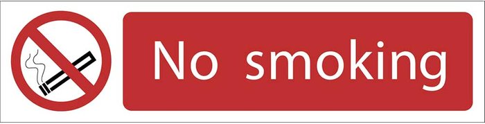 Tooled Up | Draper Draper No Smoking Sign 200mm 50mm Standard Draper Draper No Smoking Sign 200mm 50mm Standard
