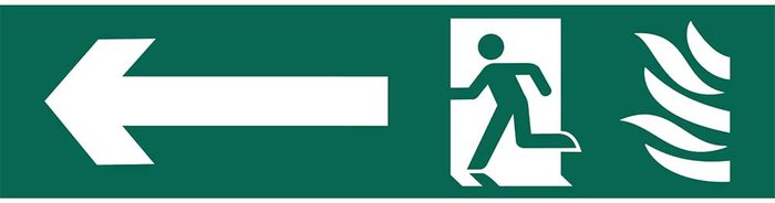 Tooled Up | Draper Draper Running Man Arrow Left Fire Safety Sign 200mm 50mm Standard Draper Draper Running Man Arrow Left Fire Safety Sign 200mm 50mm Standard