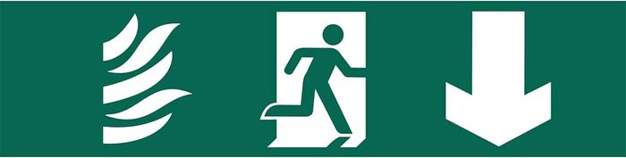 Tooled Up | Draper Draper Running Man Arrow Down Fire Safety Sign 200mm 50mm Standard Draper Draper Running Man Arrow Down Fire Safety Sign 200mm 50mm Standard