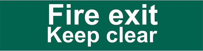 Tooled Up | Draper Draper Fire Exit Keep Clear Sign 200mm 50mm Standard Draper Draper Fire Exit Keep Clear Sign 200mm 50mm Standard