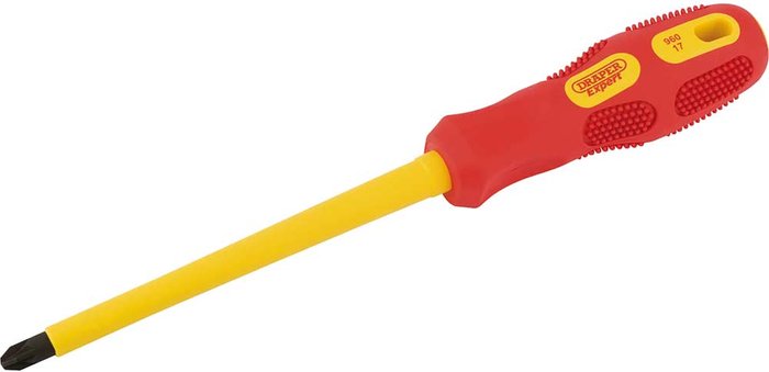 Tooled Up | Draper Draper Expert VDE Insulated Pozi Screwdriver PZ3 150mm Draper Draper Expert VDE Insulated Pozi Screwdriver PZ3 150mm