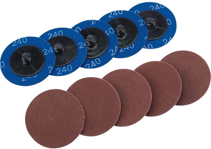 Tooled Up | Draper Draper 50mm Diameter Aluminium Oxide Sanding Disc 50mm 240g Pack of 10 Draper Draper 50mm Diameter Aluminium Oxide Sanding Disc 50mm 240g Pack of 10